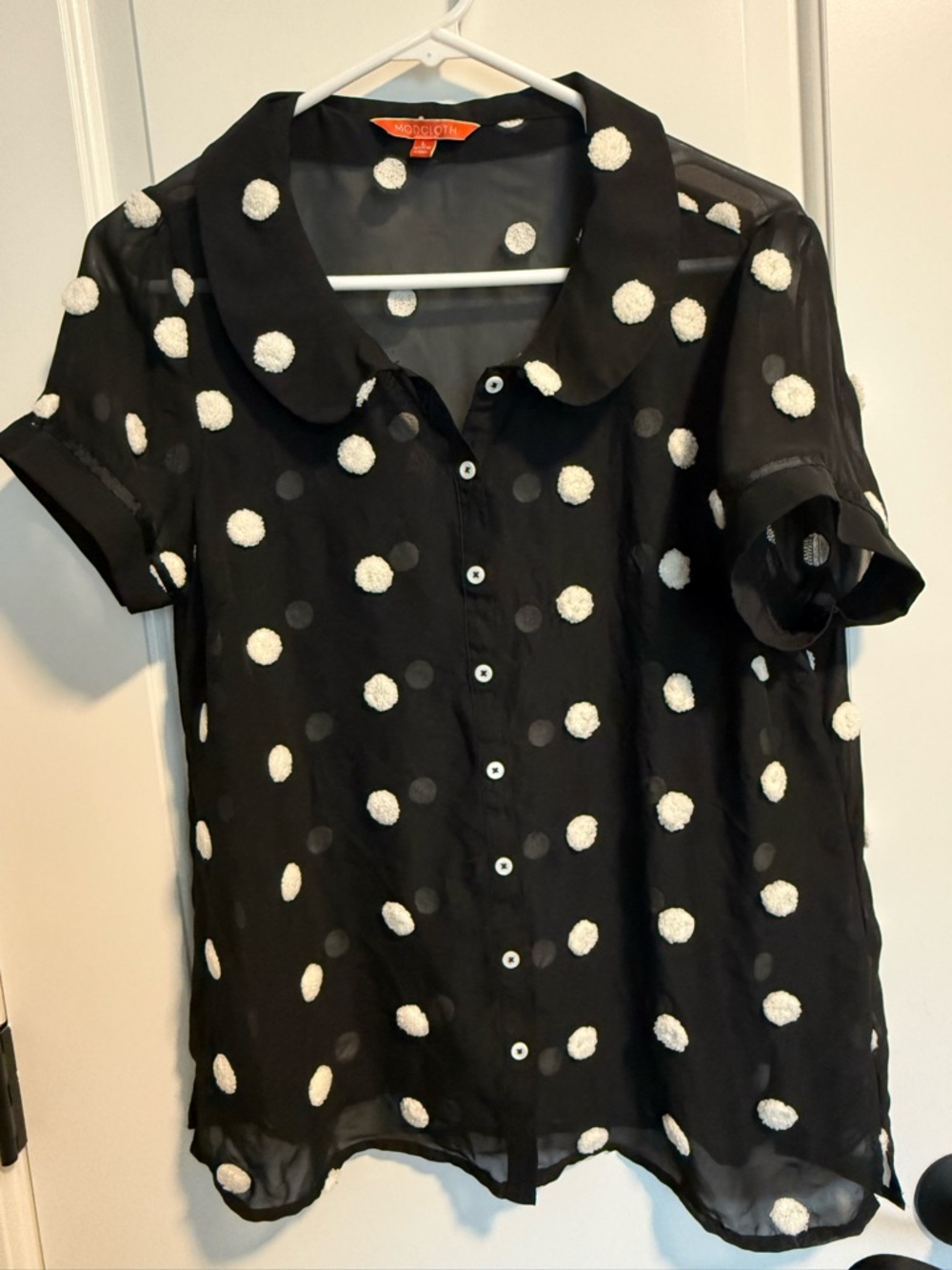 Modcloth Black Blouse size LARGE